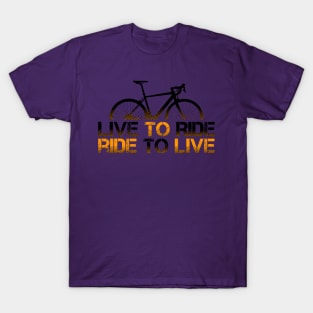 Orange Route Bike, Live To Ride, Ride to Live T-Shirt